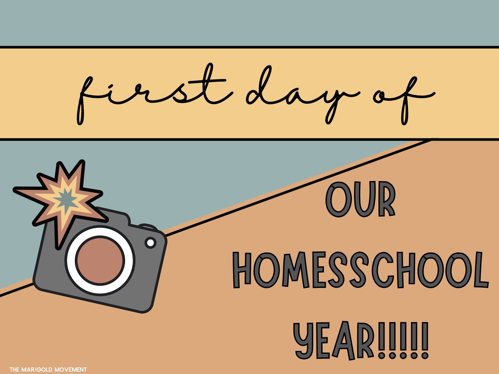 "First day of our homeschool year!!!" graphic