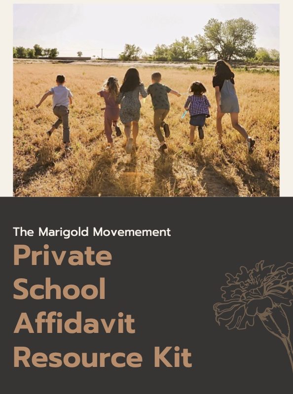 The marigold movement private school affidavit resource kit cover